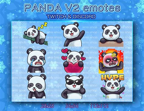 Panda Emotes Panda Chibi Emotes Discord Emotes Twitch Emotes Etsy