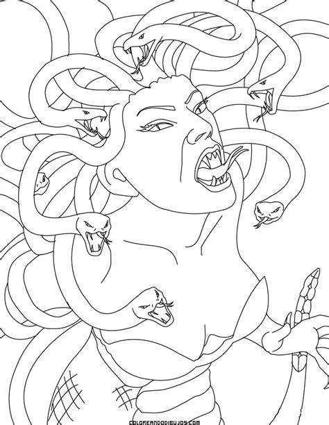 Pintables, coloring sheets, photos, free coloring books and printable pictures. Medusa mitológica para colorear