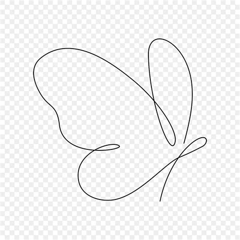 Line Draw Vector Minimalistic Butterfly Continuous Line Drawing