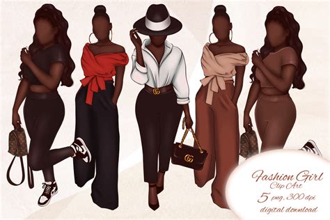 Black Girl Clipart Fashion Afro Woman Graphic By Digitalartmary