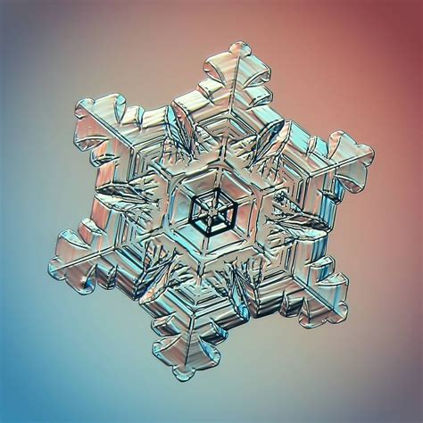 A Snowflake That Looks Like It Is Floating In The Air