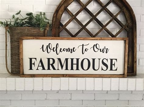 Welcome To Our Farmhouse Sign Welcome Sign Farmhouse Sign Etsy