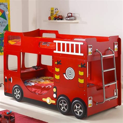 Vente de lit pour enfant. Lit Superposé Enfant "Pompier" Rouge