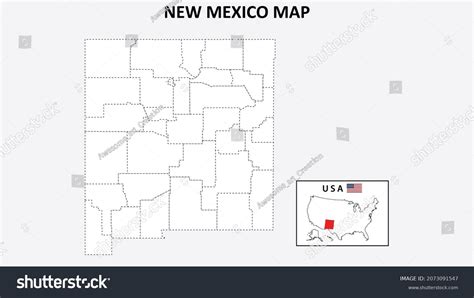 New Mexico Map State District Map Stock Vector Royalty Free