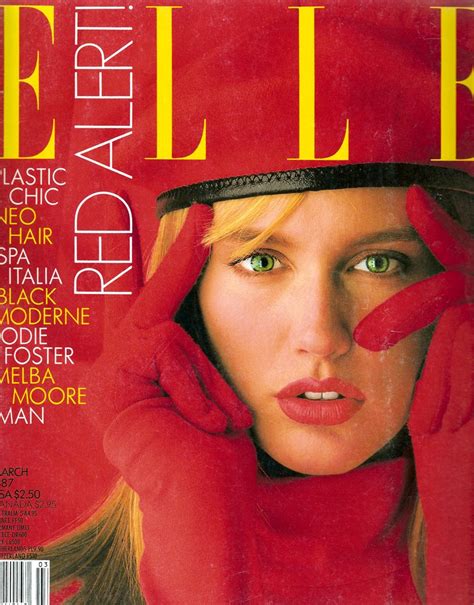 Elle March 1987 Ashley Richardson Magazine Cover Elle Magazine