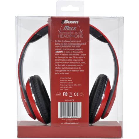 2boom Hpm380r Mixx Over Ear Headphones With Microphone Red