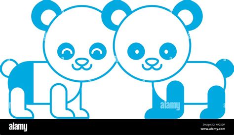 Couple Of Panda Bears Icon Stock Vector Image And Art Alamy