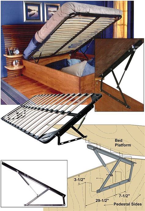 Wispy white finish over replicated oak grain texture. Woodworker.com: STORAGE BED FRAME AND LIFT KITS Queen with ...