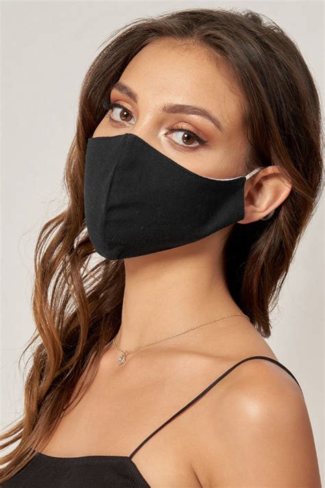 Non-medical Solid Color Cotton Reusable Face Mask Black ...