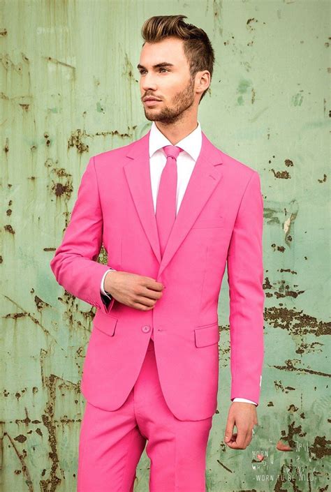 Latest Coat Pant Designs Hot Pink Men Suit Slim Fit Piece Casual