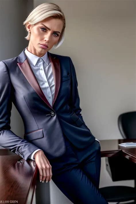 Dopamine Girl Office Luxury Corporate Woman Business Attire Jacket Angry Disdain