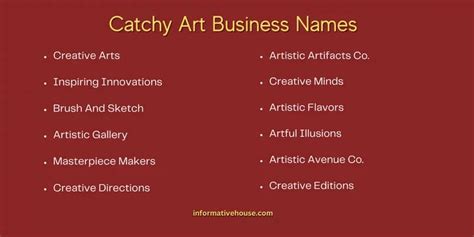 399 The Most Good And Catchy Art Business Names Ideas Informative House