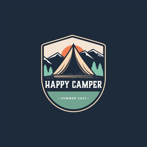 badge emblem outdoor adventure camping logo vector illustrations template stock illustration