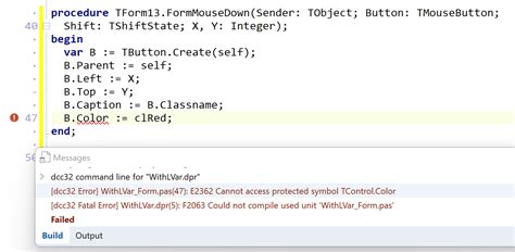 Delphi With Statements And Local Variables