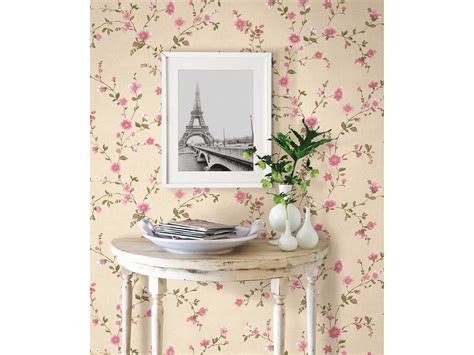 brewster home fashions a street prints delphine pink floral trail wallpaper sold in 2