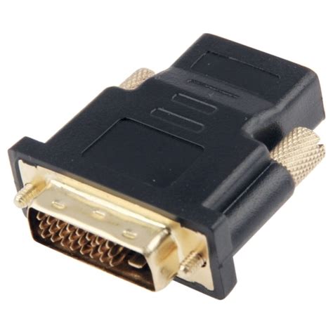 Hdmi 19pin Female To Dvi 241 Pin Male Adapter Gold Plated Black