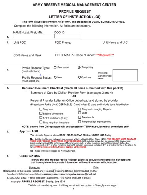 Army Profile Request Form Fill Online Printable Fillable Blank
