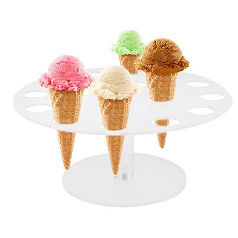 Buy Calidaka Ice Cream Cone Holder Holes Clear Acrylic Waffle Cone Display Stand Popcorn