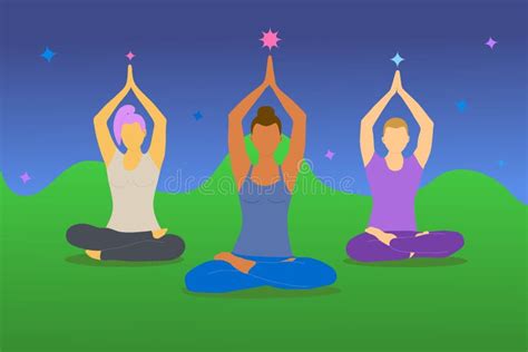 Group And Multi Sex Meditation Vector Illustration Stock Illustration Illustration Of