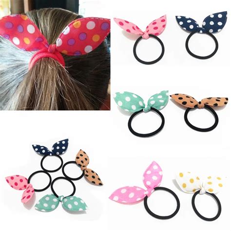Women Girls Hair Accessories Scrunchy Elastic Hair Bands Rabbit Ears