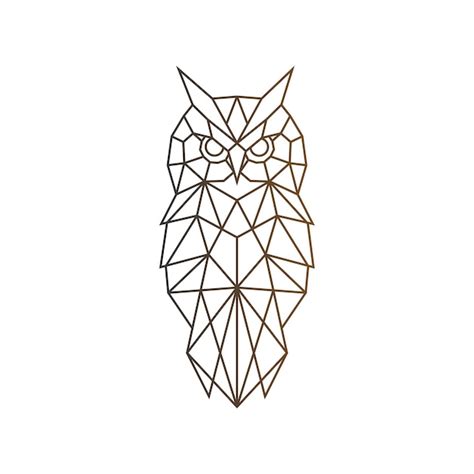 Búho Logo Línea Geométrica Arte Moderno Símbolo Icono Vector Diseño