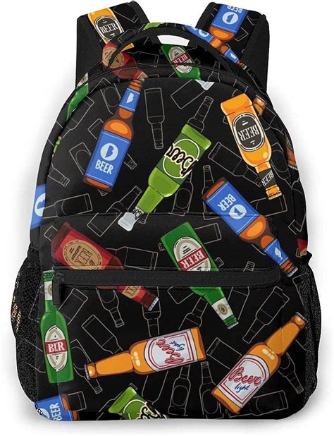 Beer Bottles Casual Backpack Unisex Rucksack Durable Travel Daypack