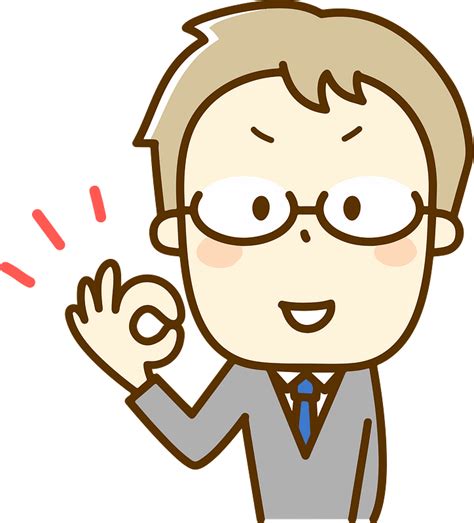 Businessman Is Giving An Ok Sign Clipart Free Download Transparent