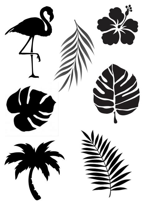 Tropical Theme Stencil Leaf Stencil Stencils Stencils Printables