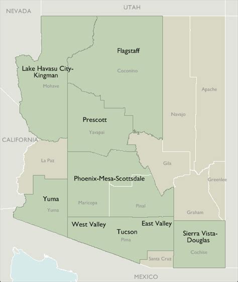 Metro Area Zip Code Maps Of Arizona