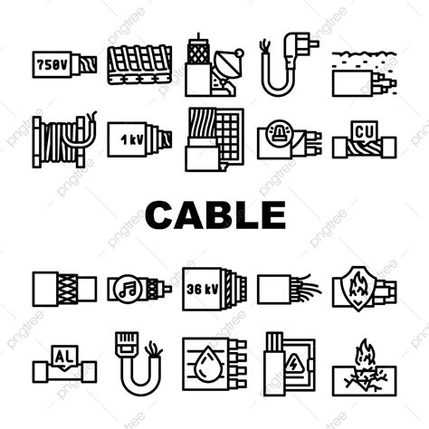 Gambar Ikon Sistem Kelistrikan Kabel Kabel Mengatur Vektor Simbol