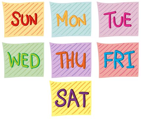 Days Of The Week Free Vector Art 542 Free Downloads