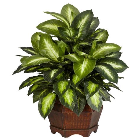 Nearly Natural Real Touch 5 Ft Green Dieffenbachia Silk Potted Plant