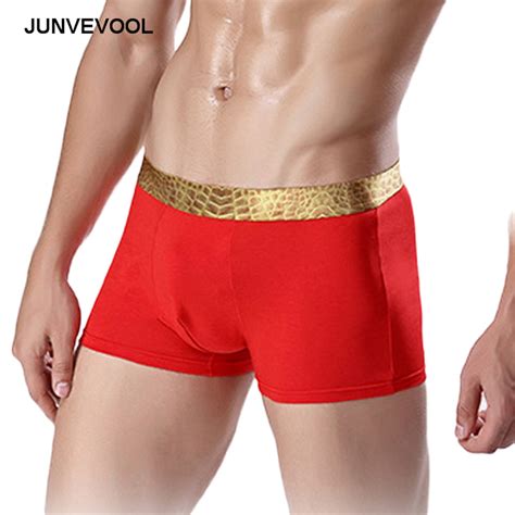 breathable men underwear smooth soft boxers shorts men s casual red sexy underwears boxer cotton