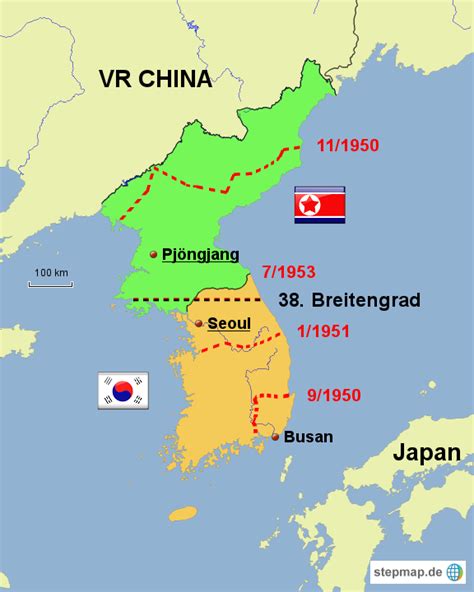 Zudem war der koreakrieg offiziell nur eine art militärischer polizeieinsatz unter mandat und flagge der vereinten nationen, um das mit dem westen verbündete südkorea zu befreien, nachdem es 1950 vom kommunistischen norden überfallen worden war. Koreakrieg Karte | Karte