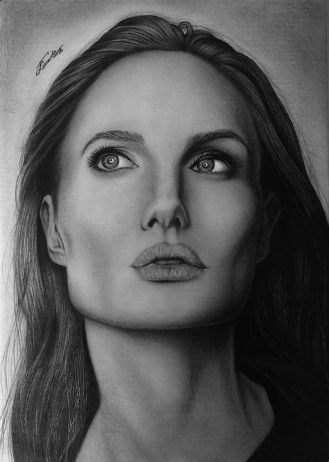 Angelina Jolie Desenhos Realistas Por Fernando Augusto Queiroz