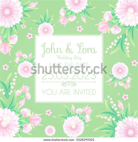 Happy Wedding Day Greeting Card Template Stock Vector Royalty Free