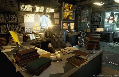 Artstation Deus Ex Office Jeff Leung Spaceship Interior