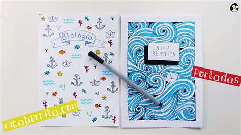 Ideas De Portadas Para Cuadernos Decorar Libretas Con Dibujos De Olas