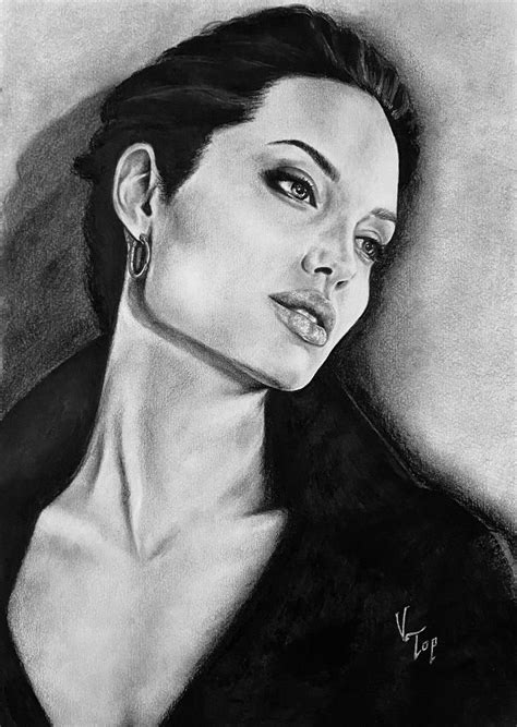 Perfect Beauty Angelina Jolie Drawing By Vika Top Saatchi Art