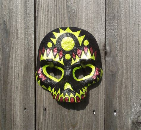 Paper Mache Black Day Of The Dead Skull Mask My Sugar Skulls