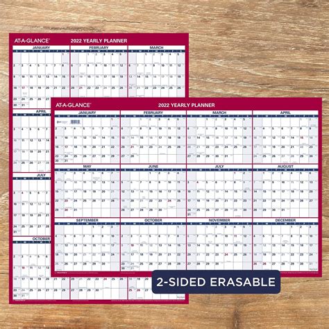 2022 Erasable Calendar Dry Erase Wall Planner By At A Glance 36 X 24