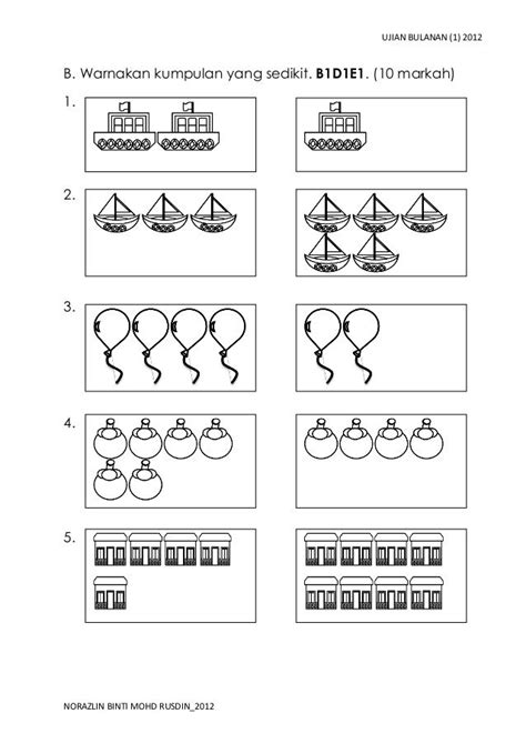 Soalan Matematik Tadika 6 Tahun