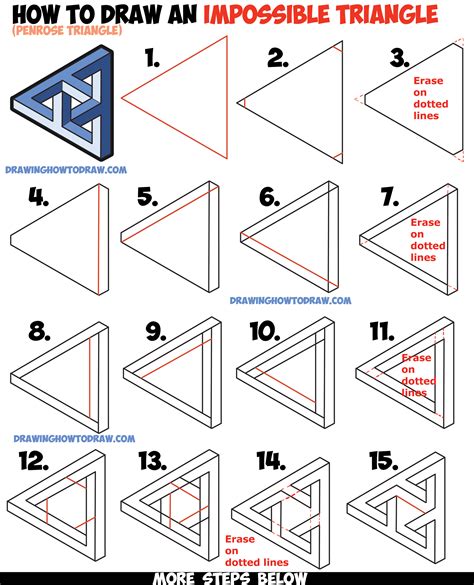 How To Draw Impossible Triangle Penrose Triangle Woven Triangle Easy