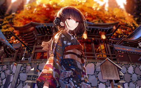 Download Wallpaper 3840x2400 Girl Kimono Japan Anime 4k Ultra Hd 1610 Hd Background