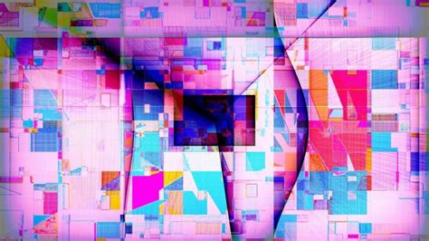 Rectangle Pink Colorful Lines Geometry Square Triangle 1080p