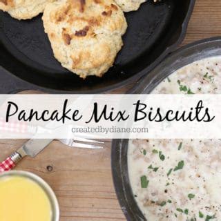Mix in milk to form a dough. Pancake Mix Biscuits | Created by Diane