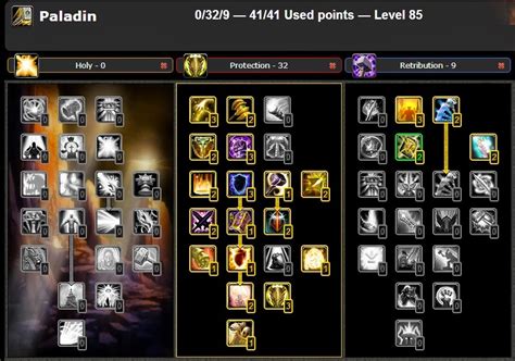Wow Of Warcraft Talents And Glyphs Paladin Pve Protection Tank Talent