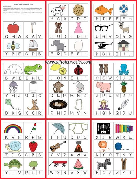 Additionally, learning the alphabet will allow you to read. Beginning Sounds Alphabet Clip Cards {101 Ways to Teach ...