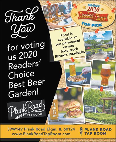 Sunday July 19 2020 Ad Plank Road Tap Room Daily Herald Paddock