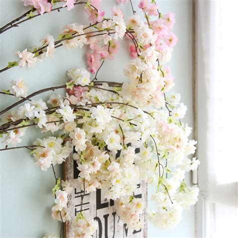 Colorful, cute and inexpensive, faux flower crafts are some the most awesome things we've seen lately on pinterest. Artificial Sakura Flowers Natural Vertical Silk Cherry ...